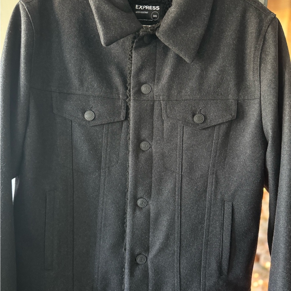 NWOT Express Men's Charcoal Field Jacket M - Picture 4 of 8